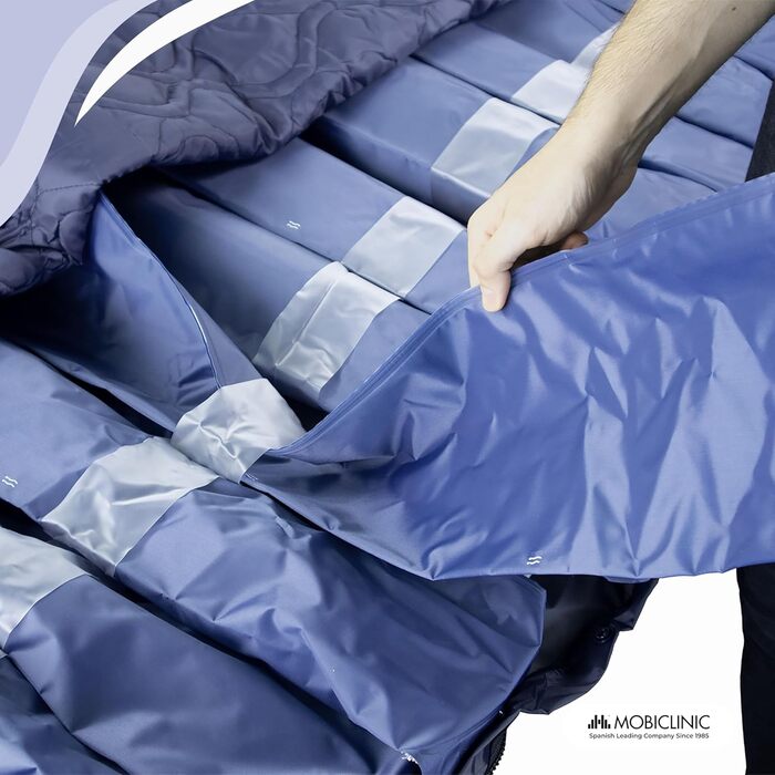 Протипролежневий надувний матрац, 200x105x12,8 см, Mobi 3 Plus, матрац зі змінним тиском та компресором, низький рівень шуму, ширина 105 см, 17 повітряних камер, для пролежнів I, II та III ступеня, синій 200x105 x 12,8 см