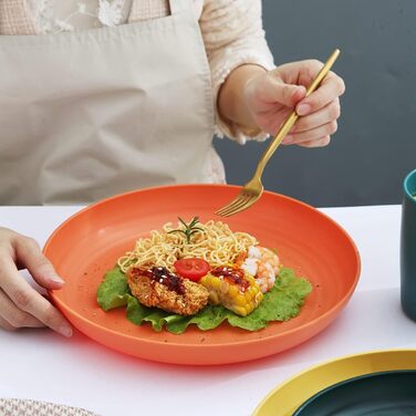 Набір посуду Kyraton з 16 предметів, небиткий та багаторазовий, з пластику. Легкі тарілки, чашки, миски. Легко переносити та мити. Не містить бісфенолу А. На 4 порції. 1. Різнокольоровий.