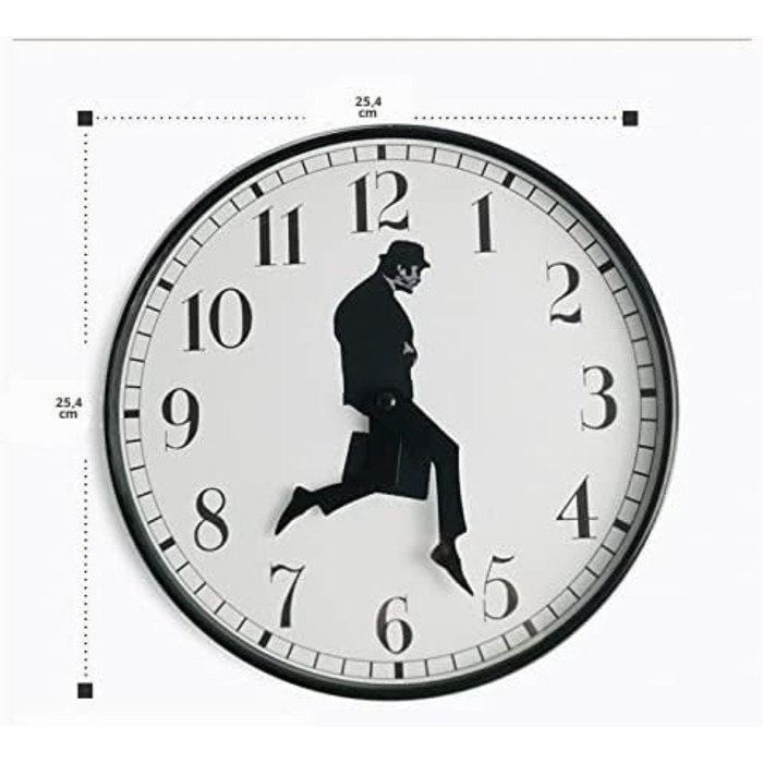 Настінний годинник TANKRIN Ministry of Silly Walks оригінальний декор для спальні, кухні та вітальні, креативний подарунок (чорний)