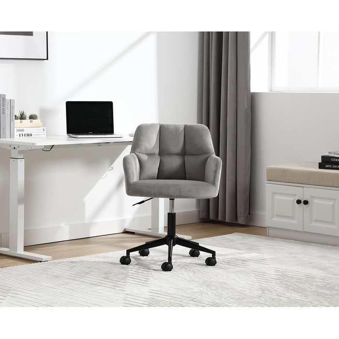 Оксамитове офісне крісло Storeo Imp, оксамит / метал, сірий