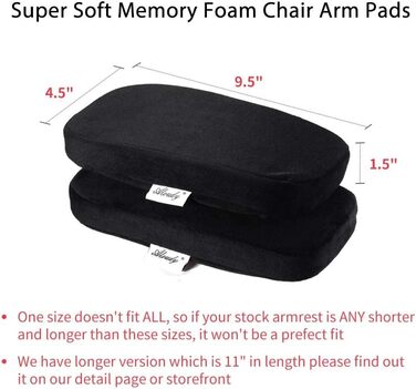 Ергономічні підлокітники Aloudy з піни з ефектом пам&39яті для офісних крісел, зручні чохли для підлокітників для ігрових крісел для зняття тиску з ліктів та передпліччя (комплект з 2 шт.)