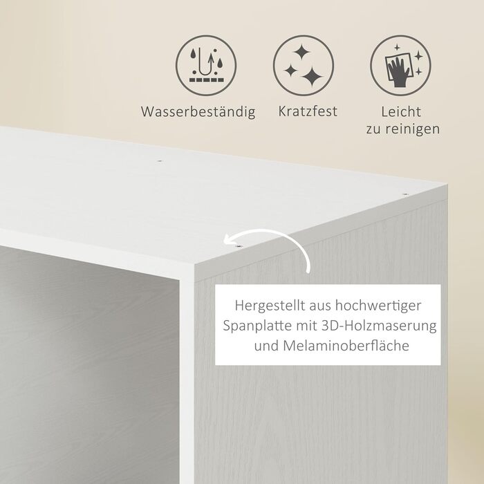 Шафа на колесах, Мобільна шафа, 1 вішалка для одягу, 3 полиці, Шафа, Вішалка для одягу на колесах для коридору, спальні, 80 x 40 x 128 см, Білий