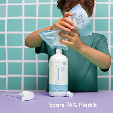 Змінний блок гелю для вмивання Caring - для немовлят та дітей - Догляд за дитиною - Дитячий гель для душу - Гель для душу для чутливої шкіри - Дитячий гель для душу - Натуральні інгредієнти - Веганський - Змінний блок 500 мл