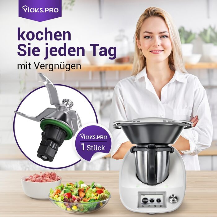 О ks.pro Thermomix Knife TM5 Заміна для Vorwerk Ніж Thermomix TM5 - Ніж Vorwerk Thermomix TM5 Змінний ніж з нержавіючої сталі SUS420 - Аксесуари Thermomix TM5 та запчастини до Thermomix TM5