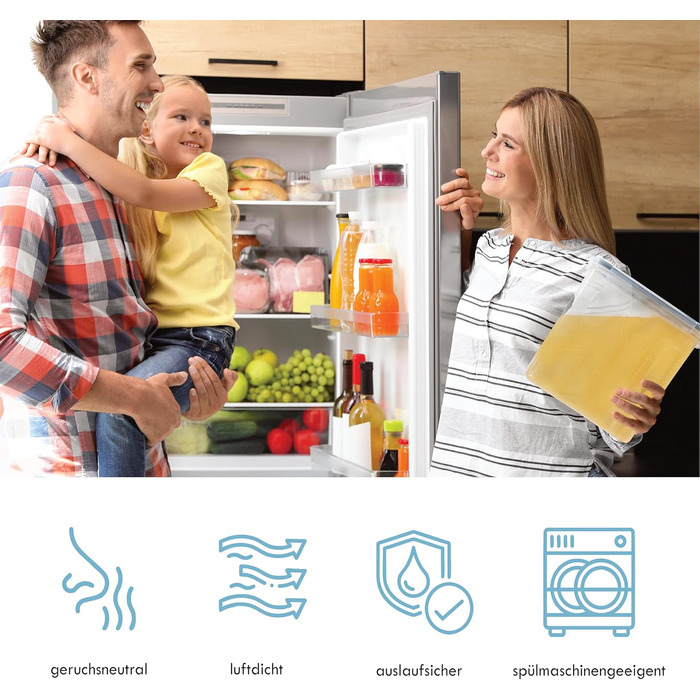 Контейнери для зберігання Soz об&39ємом 2,5 л, набір з 4 шт. з кришками без бісфенолу А, герметичні, без запаху, штабелюються, захищені від молі Диспенсер для борошна Кухонна коробка для зберігання (4)