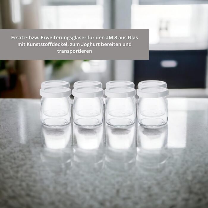 Скляних контейнерів для йогурту з кришкою в наборі, об'єм на склянку приблизно 0,18 літра, легко миється, підходить для JM 3, 8
