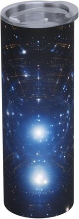 Кухоль з прямою трубочкою, дизайн із зоряним небом, дорожній кухоль, підходить для кемпінгу, офісу та дому, 590 мл