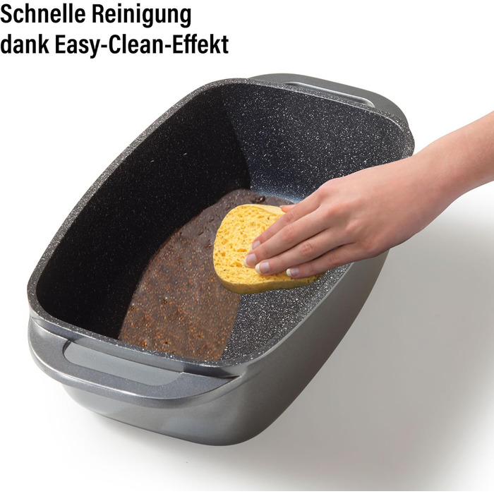 Лита алюмінієва жаровня з кришкою 40x22 см, 5,6 л Індукційна духовка безпечна для всіх типів плит, кришку можна використовувати як