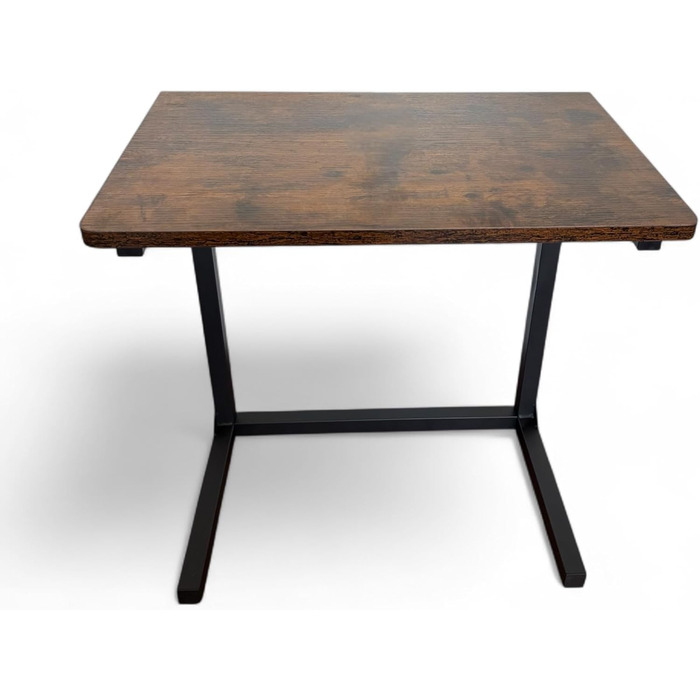 С-подібний журнальний столик для дивана з регульованою висотою, столик для ноутбука для дивана та ліжка, рустикальний коричневий