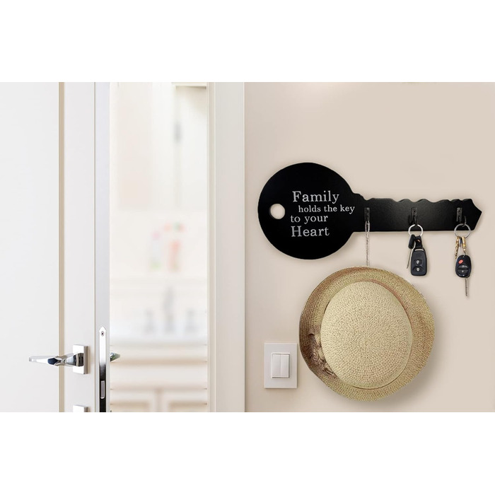 Подарунок для прикраси будинку Ключниця з дерева, самоклеюча або свердлильна, 3-стороння установка, дошка для ключів, дошки для кл