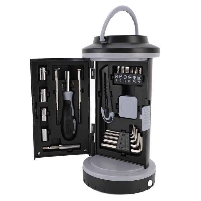 Багатофункціональний кемпінговий ліхтар, портативний світлодіодний аварійний ліхтар з набором інструментів, біле та червоне світло - ергономічна ручка, міцний матеріал, ідеально підходить для використання на природі та ремонту автомобіля