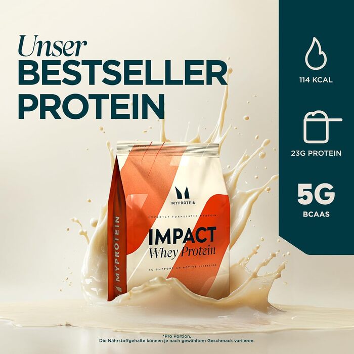 Сироватковий протеїн Myprotein Impact, без смаку, 1 кг