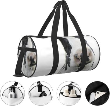 Дорожня сумка з кумедним принтом корівки, чорно-біла, спортивна сумка для чоловіків та жінок, сумка-мішок, спортивна сумка