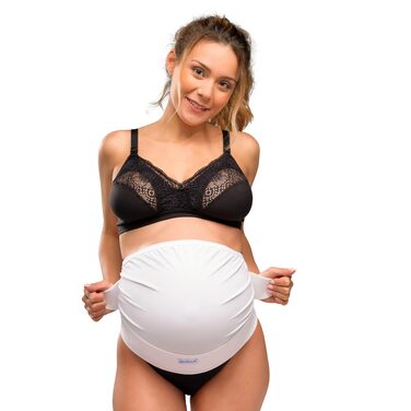 Регульований пояс для вагітних Carriwell Deluxe Еластичний, дихаючий пояс для живота Полегшення болю в спині Максимальна підтримка, комфортний, росте разом з вашим животом, L/XL Білий L/XL