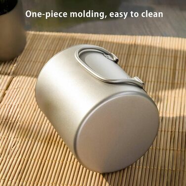 Чашка для кави та чаю Keith Titan Mug з подвійними стінками, кришкою та складною ручкою для кемпінгу на відкритому повітрі (450 мл)