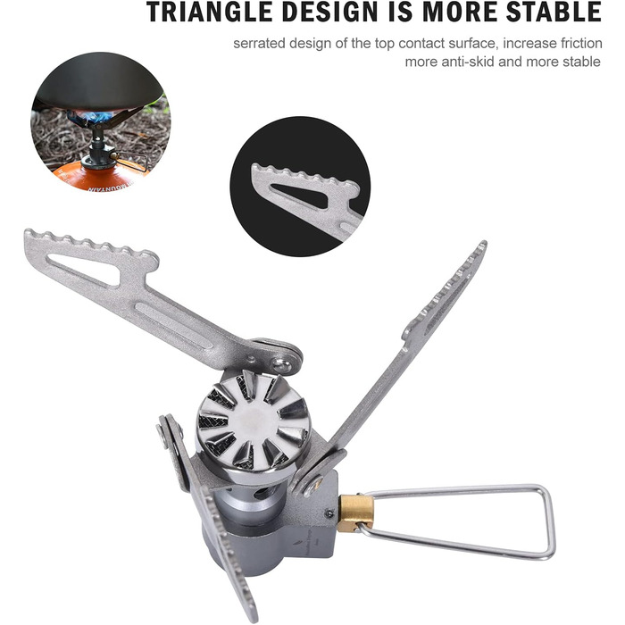 Вт Кемпінгова газова плита Міні-газова плита з титанового сплаву Похідна плита Портативний пальник Ультралегка кишенькова духовка