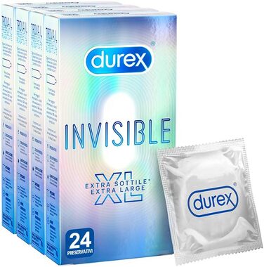 Презервативи Durex Invisible, ультратонкі 0,05 мм, XL, 24 шт