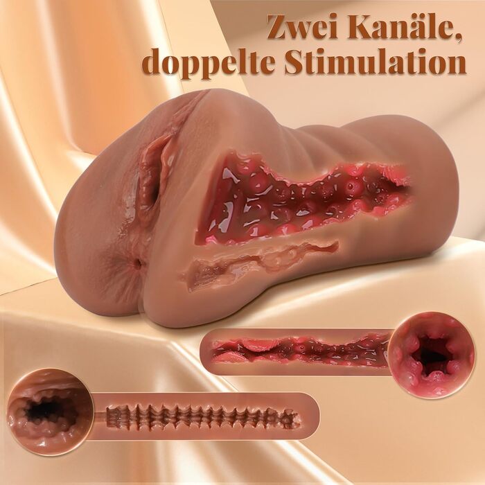 Реалістичний мастурбатор Cacuola з мінівібратором, еластичний рідкий силікон