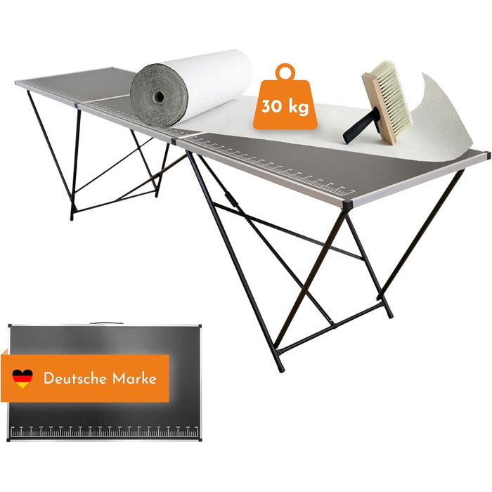 Складаний стіл для шпалер Lemodo Міцний робочий стіл Багатофункціональний стіл з вимірювальною шкалою Стіл для блошиного ринку 300 x 60 см Багатофункціональний стіл, вантажопідйомність до 30,0 кг