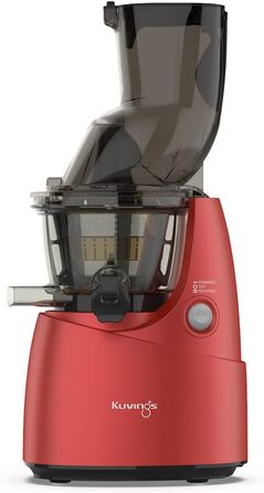 Повільна соковижималка Kuvings B8200 багатофункціональна соковижималка для фруктів та овочів, смузі, сорбетів з двигуном 240 Вт та жолобом подачі 82 мм (матовий темно-червоний)
