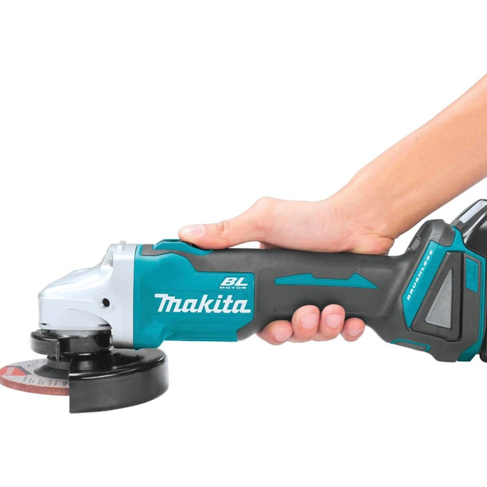 Акумуляторна кутова шліфувальна машина 18 В (без акумулятора, без зарядного пристрою), синя без акумулятора без зарядного пристрою