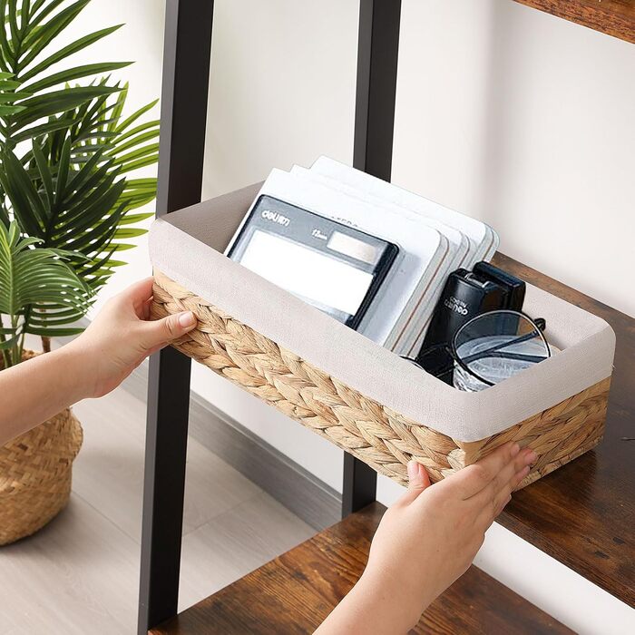 Плетений кошик для зберігання OUTBROS, кошик-органайзер для полиць, кошики для зберігання туалетного паперу, декоративна коробка з підкладкою, 2 шт., водяний гіацинт