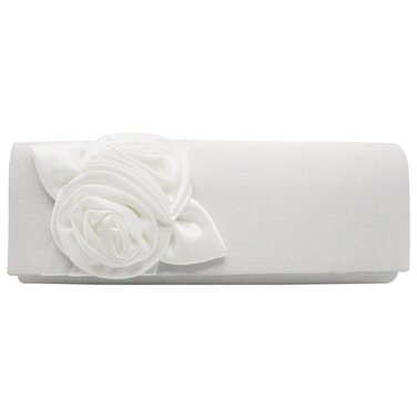 Сатинова сумочка-клатч з квітковим візерунком для весілля, вечірки, випускного, вечора. Біла жіноча сумочка.