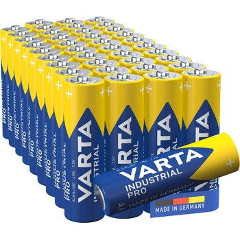 Батарейки VARTA AA, Industrial Pro, лужна батарея, 1,5 В, комплект поставки в екологічно чистій упаковці, виготовлено в Німеччині
