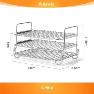 Решітка для гриля Aieve Air Fryer Dehydrate Багатоцільова двошарова стійка Сумісна з аксесуарами AF400EU 9.5-літрової фритюрниці Ninja Foodi Max Dual Zone / SL400EUCP Double Stack XL Air Fryer