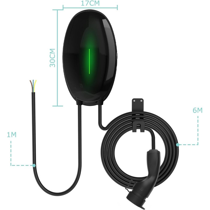 Настінне кріплення зарядного пристрою WISSENERGY EV з однофазною домашньою зарядною станцією Wallbox на 7 кВт типу 2, 32А, зарядни