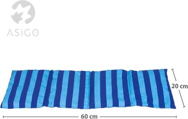 Подушка з вишневих кісточок, підходить для мікрохвильової печі та духовки - Синя в смужки та цятки Ручна робота Зроблено в Німеччині Приблизно 20 x 60 см Бавовна OEKO-TEX Зернова подушка для шиї та спини