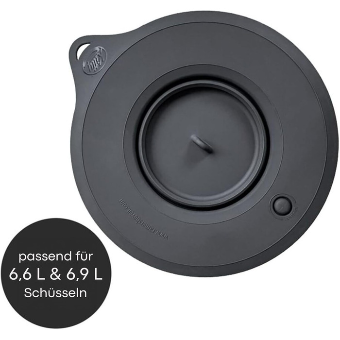 Кришка кришки Kitty Professional Silicone Professional Food Retention Lid Cover, сумісна з кухонним комбайном KitchenAid* об'ємом 6,6 і 6,9 літра (антрацит)