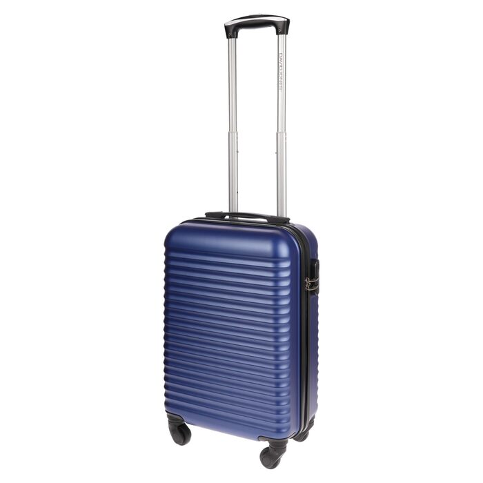 Ручна поклажа Christian Wippermann, 4 колеса, чорна з візерунком у смужку, валіза, візок, легка, кабіна, стандарт IATA, 55x35x23 см