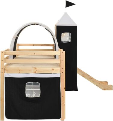 Каркас дитячого ліжка-лофт з гіркою та драбинкою сосна 97x208 см