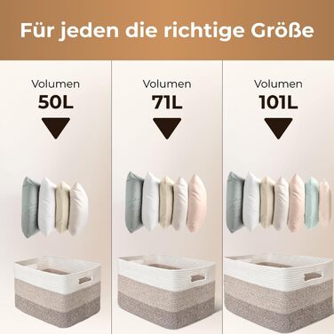 Великий кошик для зберігання - Прямокутний бавовняний кошик з ручкою - Великий кошик для ковдр, Вітальня - 46x36x30 см - Градієнтний жовтий - Плетений кошик для білизни - Зберігання іграшок, Дитяча кімната - 46x36x30 см Градієнтний жовтий