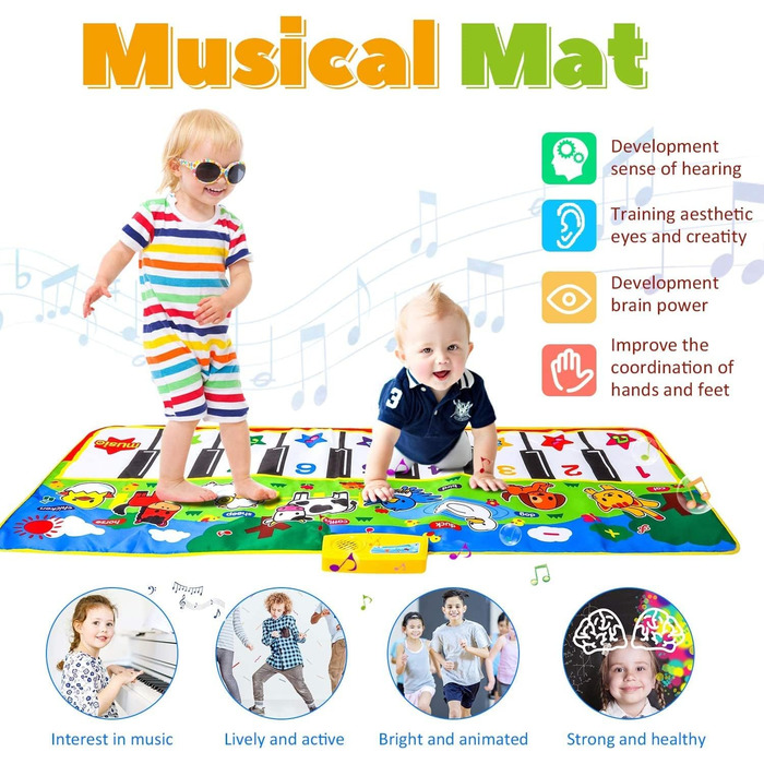 Піаніно килимок музичний килимок діти від 1 року, дитячі іграшки від 1 року, навчальні подарунки для хлопчиків дівчаток 1 2 3 4 5
