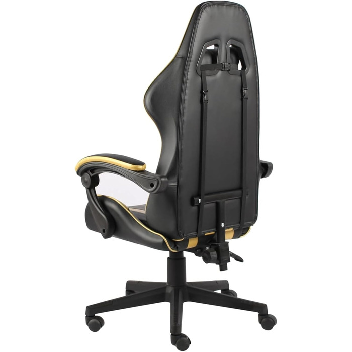 Ігрове крісло Чорно-золоте ігрове крісло зі штучної шкіри, модель 20520
