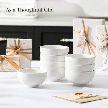 Серія звичайна, 8 шт. порцеляновий крем-білий набір пластівців, миска для супу 300 мл, миска для закусок десертна миска для салату