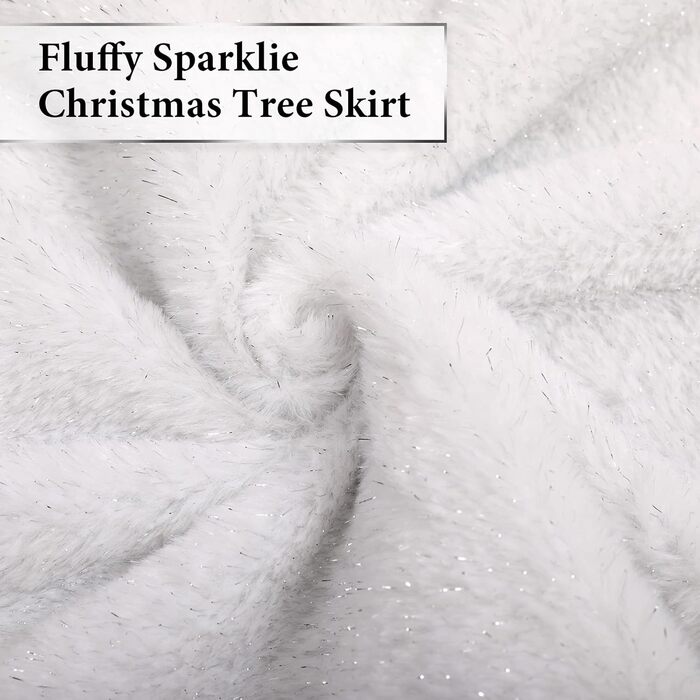 Біла плюшева спідниця-ялинка з блискітками 78 см KONVINIT