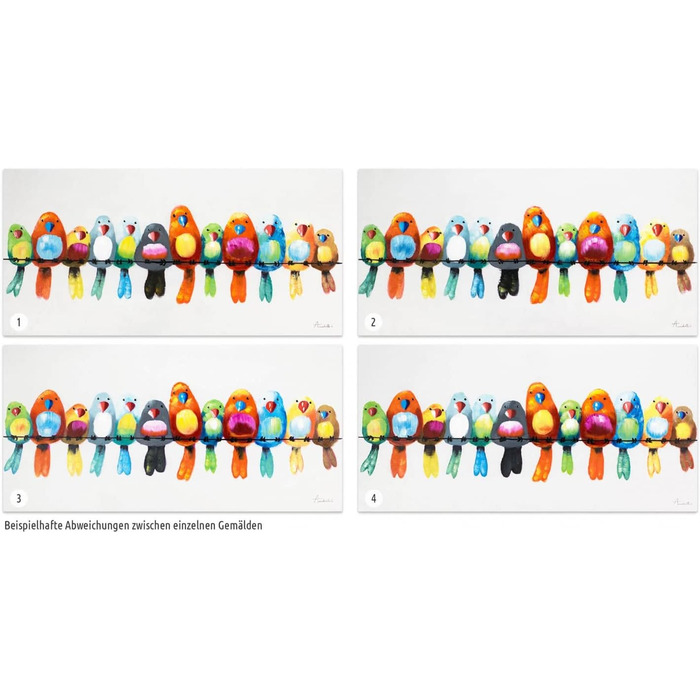 Картина на полотні ArtLoft 100 РУЧНИЙ РОЗПИС 120x60см Картина Друзі на все життя Папуга Барвисті Фотошпалери вітальня