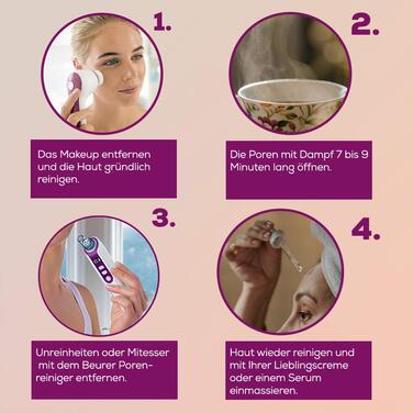 Очищувач пор, електричний засіб для глибокого очищення пор, 5 рівнів інтенсивності та 3 окремі насадки, підходить для всіх типів шкіри, (1 упаковка) Одноразова, 41