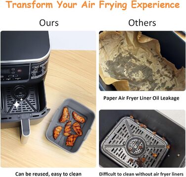 Аксесуари для фритюрниці ddLUCK Силіконова фритюрниця, складні силіконові форми для Ninja Foodi AF400EU/SL400EU/Cookwise/Princess і всі 7.6-9.5 л фритюрниці Dual Zone з магнітною кулінарною книгою (сірий, 2 шт. )