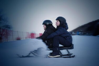 Санки STIGA Snowracer King Size GT двомісні, чорно-сірі