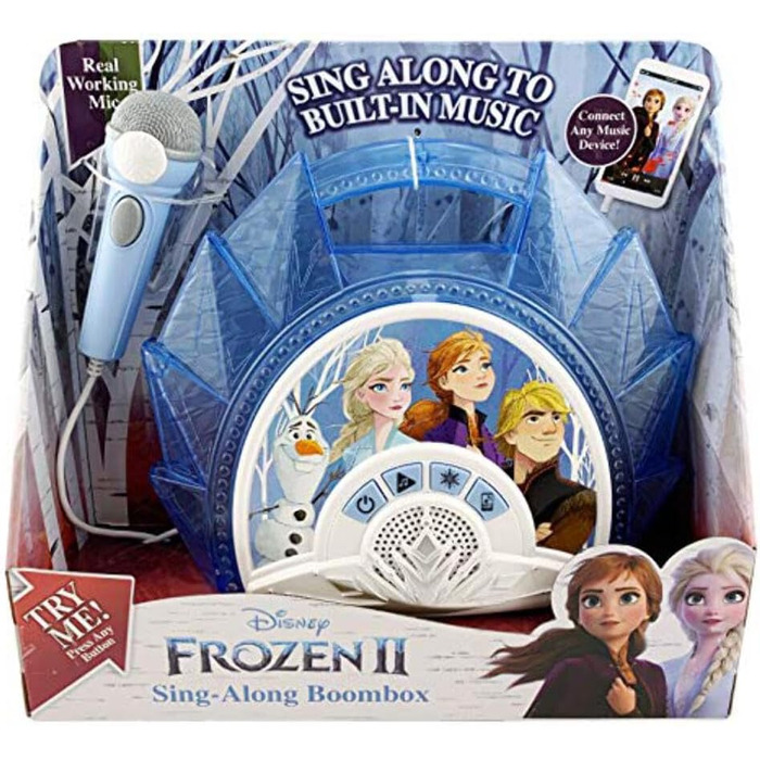 Караоке-машина ekids Frozen 2 FR-115V2, мікрофон, синя