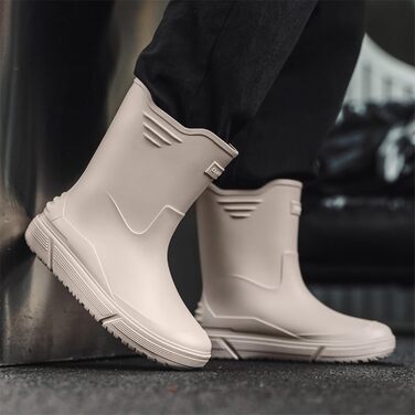 Водне взуття, гумові чоботи, гумові чоботи, чоловічі, європейський стиль, нековзні, для кухні, активного відпочинку, риболовлі, подорожей та походів, розмір 2, білі, 40 2/3 EU