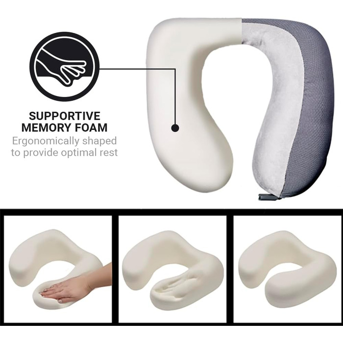 Подушка для шиї GoTravel Memory Dreamer 25 см світло-блакитна