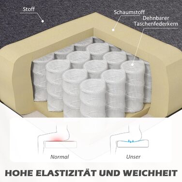 Місний диван HOMCOM, невеликий двомісний диван з лляним виглядом, сучасний м&39який диван для вітальні, спальні, невеликого простору, темно-сірий, 117 x 56,5 x 77 см, 2-