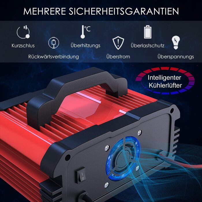 Автомобільний зарядний пристрій 12/24В 5/10/25А Зарядний пристрій Автомобільний повністю автоматичний 6-ступінчастий зарядний прис