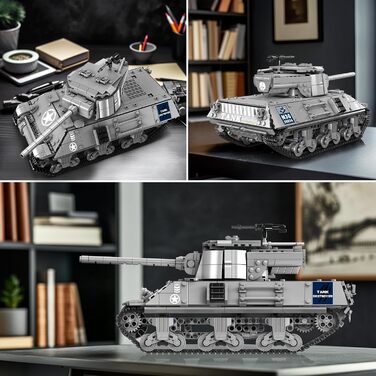 Військовий подарунок для дорослих Набір затискних блоків для танків, 20034 Technic Tank Building Blocks, 1057 Pieces M26 Remoteled