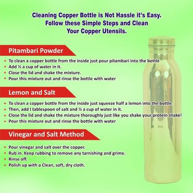 Набір посуду для напоїв з чистої міді, місткість 1000 мл (звичайний) (34 унції) 1000 мл